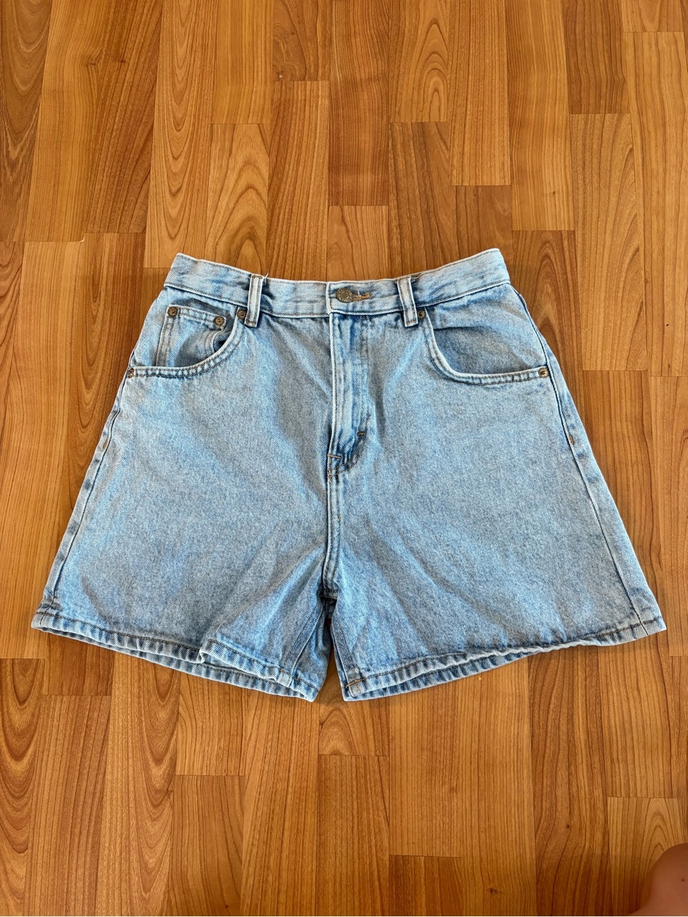 Pull&Bear Light Blue High-Waist Denim Shorts
